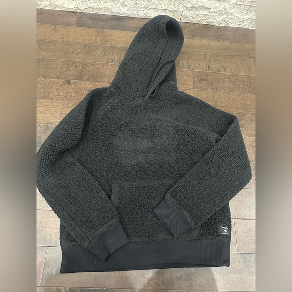 Ladies Roots Sherpa Black Hoodie with Front Pocket - Size Small - Picture 4 of 6